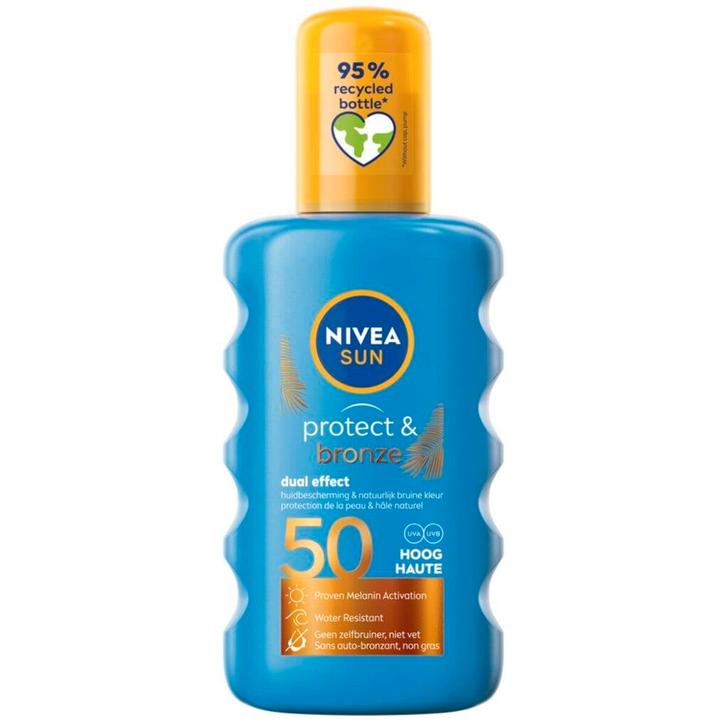 NIVEA Sun Protect & Bronze SPF50 Zonnespray, Sieraden, Tassen en Uiterlijk, Uiterlijk | Lichaamsverzorging, Nieuw, Verzenden