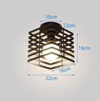 Vintage Industriële Plafondlamp – Kubus Metalen Kooi E27, Verzenden, Nieuw