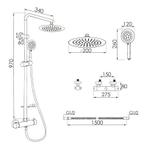 Doucheset - Regendouche 20cm - met Thermostaatkraan - Zwart, Ophalen of Verzenden, Nieuw