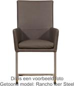 Set van 8 Groene leren industriële eetkamerstoelen - poot ro, Nieuw, Leer, Ophalen of Verzenden, Vijf, Zes of meer stoelen