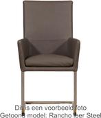 Set van 8 Groene leren industriële eetkamerstoelen - poot ro, Nieuw, Vijf, Zes of meer stoelen, Industrieel, Leer