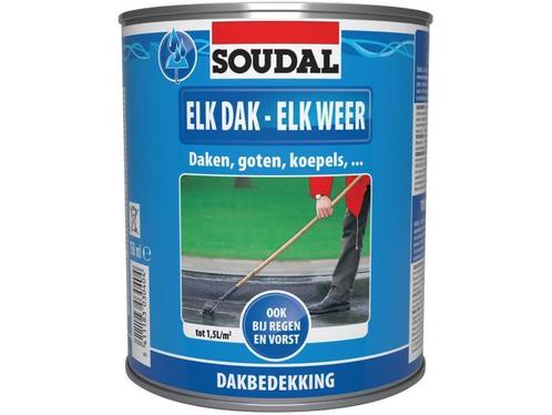 Soudal elk dak elk weer 750 ml, grijs, blik, Doe-het-zelf en Verbouw, Verf, Beits en Lak, Nieuw, Verzenden