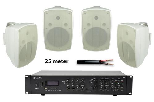 Adastra Terras Set 4x BH8 Speaker + A4 Versterker + 25mtr, Audio, Tv en Foto, Luidsprekers, Overige typen, Nieuw, Overige merken