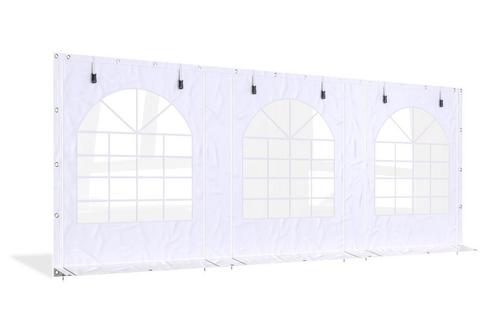 Partytent zijwand PVC met ramen en ritsen | 6 meter | 220cm, Doe-het-zelf en Verbouw, Zeil en Folie, Zeil, Nieuw, Ophalen of Verzenden