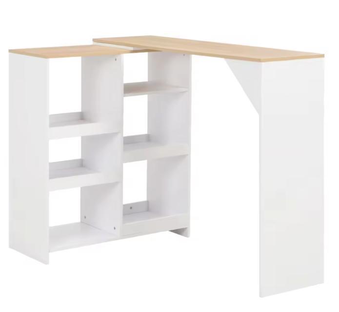 Witte Bartafel met Plank – 138×39×110 cm, Modern Design, Huis en Inrichting, Barren, Nieuw, Verzenden