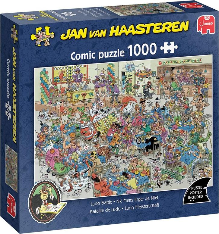 Jan van Haasteren - NK Mens Erger Je Niet Puzzel (1000, Hobby en Vrije tijd, Denksport en Puzzels, Nieuw, Verzenden