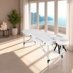 Massagetafel 2 zones met matras en aluminium frame - wit, Verzenden, Nieuw
