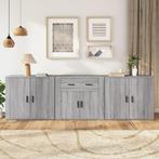 vidaXL Dressoirs 3 st bewerkt hout grijs sonoma eikenkleurig, Huis en Inrichting, Kasten | Dressoirs, Minder dan 50 cm, Verzenden