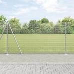 vidaXL Gegalaiseerd Hek met 13 Flenspalen 1.2x50 m, Tuin en Terras, Verzenden, Nieuw, IJzer