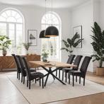 Eetkamerstoel, ergonomisch, massief hardhout - bruin, Set va, Huis en Inrichting, Stoelen, Verzenden, Nieuw