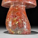 GEEN MINIMALE PRIJS - Handgekleide Rode Jaspis Paddenstoel, Antiek en Kunst