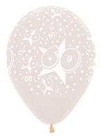 Ballonnen Number 60 Stars Crystal Clear 30cm 25st, Verzenden, Nieuw