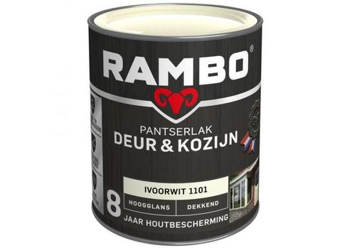 Rambo Pantserlak Deur en Kozijn Dekkend Hoogglans - Ivoor..., Doe-het-zelf en Verbouw, Verf, Beits en Lak, Lak, Wit, Nieuw, Minder dan 5 liter