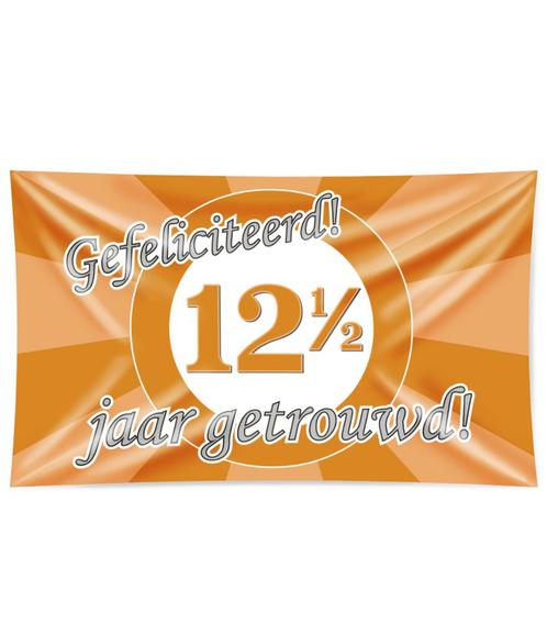 Gevelvlag 12,5 Jaar Getrouwd 1,5m, Hobby en Vrije tijd, Feestartikelen, Nieuw, Verzenden