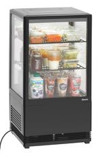 Bartscher Mini-koelvitrine 58L-SW | Zwart | 2 roosters | LED, Ophalen of Verzenden, Nieuw