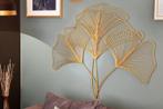 Elegante wanddecoratie GINKGO 90cm goud in filigrane, Huis en Inrichting, Nieuw, Ophalen of Verzenden