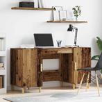 vidaXL Bureau met plank Oud Hout 140 x 50 x 75 cm Bewerkt, Verzenden, Nieuw