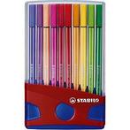 Viltstift stabilo pen 68/20 rood/blauw etui m 20st | Etui a, Nieuw, Ophalen of Verzenden