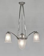 Pierre Maynadier art deco chandelier - Plafondlamp - nickel, Antiek en Kunst