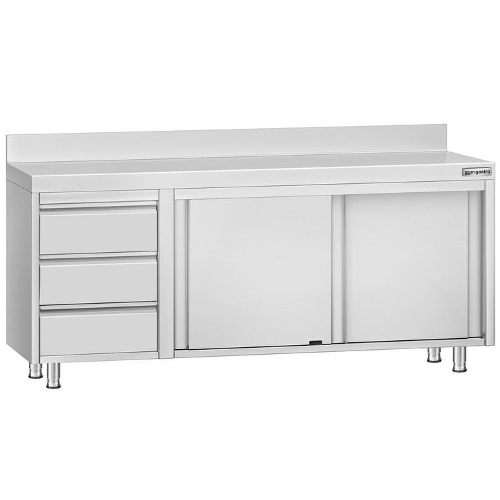 GGM Gastro | RVS werkkast ECO - 2000x700mm - met 3 laden |, Zakelijke goederen, Horeca | Meubilair en Inrichting, Nieuw in verpakking