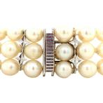 Vintage parelarmband met gouden sluiting 14 krt, Sieraden, Tassen en Uiterlijk, Armbanden, Ophalen of Verzenden, Nieuw