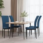 vidaXL Eetkamerstoelen 4 st fluweel blauw, Huis en Inrichting, Stoelen, Verzenden, Nieuw, Blauw