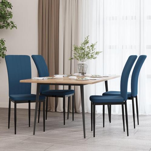 vidaXL Eetkamerstoelen 4 st fluweel blauw, Huis en Inrichting, Stoelen, Blauw, Nieuw, Verzenden