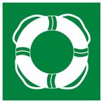 12 Stickers van  10 cm| Reddingsboei sticker, ISO 7010, E061, Verzenden, Nieuw