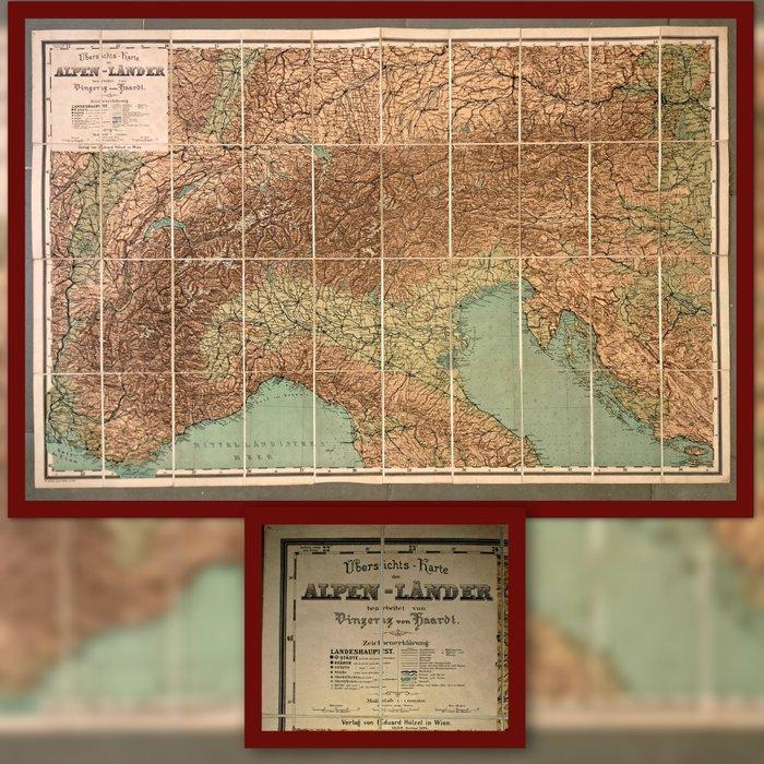 Austria/Italia - Overzicht van de Alpenlanden; Eduard Hölzel, Boeken, Atlassen en Landkaarten