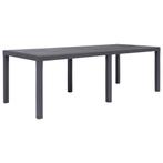 vidaXL Tuintafel 220x90x72 cm rattan-look kunststof bruin, Verzenden, Nieuw, Kunststof