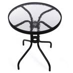 Moderne tuintafel 60cm - Gehard glas - Zwart frame - Weer..., Tuin en Terras, Tuintafels, Ophalen of Verzenden, Nieuw