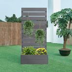 Plantenbak met tuinscherm Heerde HKC 150x72x38 cm grijs [en., Tuin en Terras, Verzenden, Nieuw
