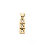 Gouden hanger met zirconia (zirconia hanger), Ophalen of Verzenden, Gebruikt, Goud, Overige merken