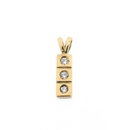 Gouden hanger met zirconia (zirconia hanger, moderne look), Sieraden, Tassen en Uiterlijk, Bedels, Gebruikt, Overige merken, Goud