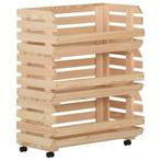 vidaXL Groentetrolley 77x30x80 cm massief grenenhout, Verzenden, Nieuw