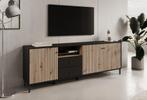 TV-Meubel zwart eiken 208x40x74 | Industrieel | 2 lades, Huis en Inrichting, Kasten | Televisiemeubels, Overige materialen, Verzenden
