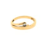 Gouden ring met zirconia (geelgoud, damesring, dames), Sieraden, Tassen en Uiterlijk, Ringen, Goud, Met edelsteen, Gebruikt, Ophalen of Verzenden