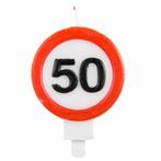 Kaars 50 Jaar Verkeersbord 8cm, Hobby en Vrije tijd, Feestartikelen, Verzenden, Nieuw