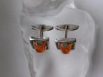 Zilver, Amber - Manchetknopen - Art Deco Fischland