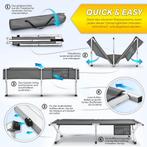 Veldbed - 1 Persoons - Kampeerbed - Stretcher - Grijs - TRES, Caravans en Kamperen, Verzenden, Zo goed als nieuw