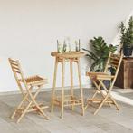 vidaXL 3-delige Barset voor buiten opvouwbaar bamboe, Tuin en Terras, Tuintafels, Verzenden, Nieuw, Hout