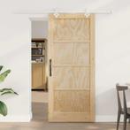 vidaXL Schuifdeur Natuurlijk en wit 86 x 198.5 cm, Doe-het-zelf en Verbouw, Deuren en Horren, Verzenden, Nieuw