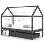 vidaXL Kinderbedframe met lades grenenhout donkergrijs, Verzenden, Nieuw