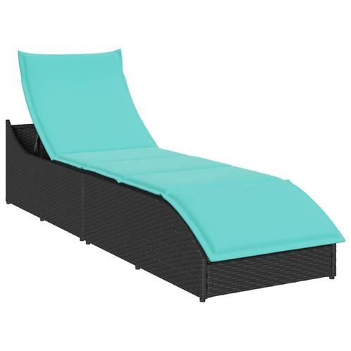 vidaXL Ligstoel inklapbaar met kussen opbergruimte poly, Tuin en Terras, Ligbedden, Nieuw, Verzenden