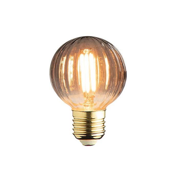 LED lamp geribbeld glas E27 | 4 watt dimbaar | 1800K extra w, Huis en Inrichting, Lampen | Losse lampen, Overige typen, Nieuw