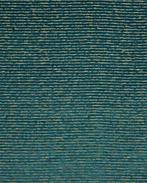 Gordijn-/Meubelstof Velvet Petrol/Goud, Hobby en Vrije tijd, Stoffen en Lappen, Nieuw