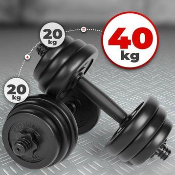 Dumbbell Set 40KG - Korte Halterstangen - Stersluitingen beschikbaar voor biedingen