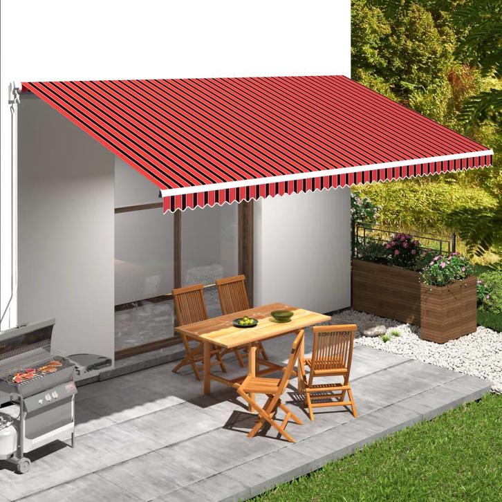 vidaXL Luifeldoek 600x300 cm canvas oranje en bruin, Tuin en Terras, Zonneschermen, Nieuw, Verzenden