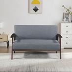 2-zitsbank Kinda 121x69x75 cm houtkleurig en grijs [en.casa], Huis en Inrichting, Banken | Sofa's en Chaises Longues, Verzenden