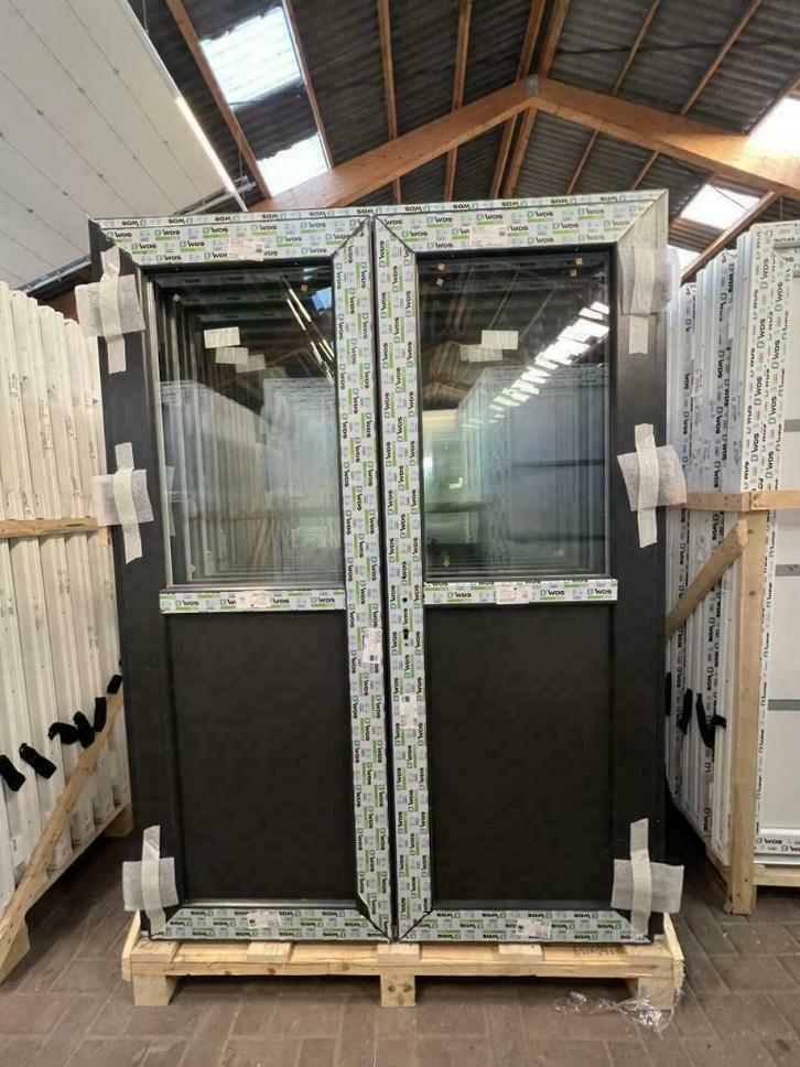 Terrasdeuren openslaande dubbele tuindeuren kunststof, Doe-het-zelf en Verbouw, Deuren en Horren, Nieuw, Glas, Hout, Kunststof